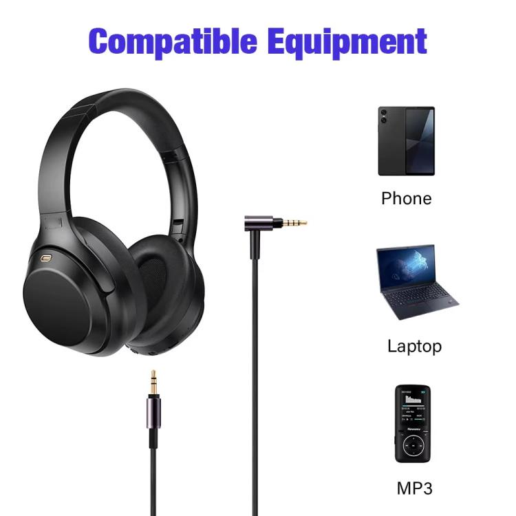3.5mm Headphone Audio Cable, For Sony WH-1000XM3 / WH-1000XM2 / WH-1000XM4 / WH-H900N / WH-H800, 1.5m Wire Control, 1.5m Direct