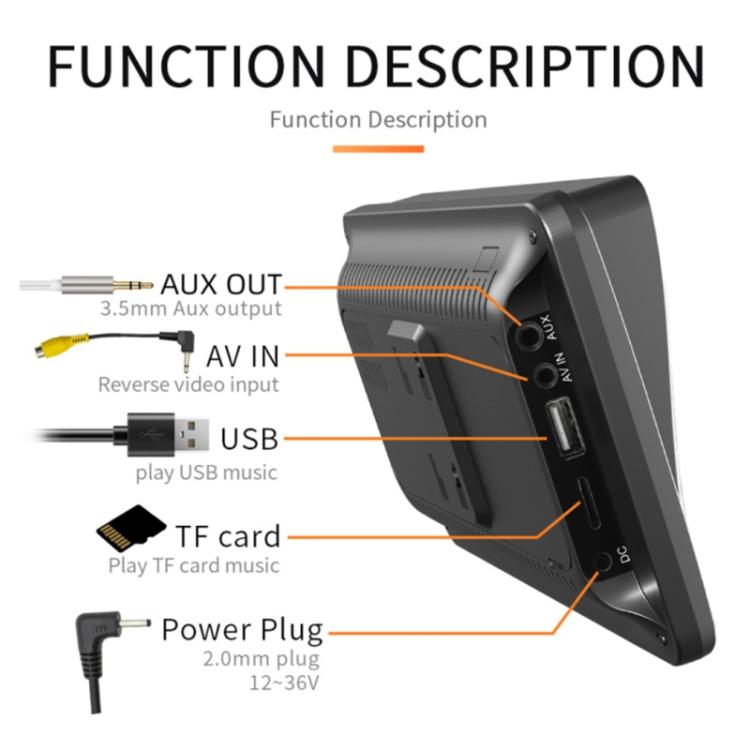 Schermo touch HD da 7 pollici + immagine di retromarcia HD a 8 luci, lettore MP5 per auto con CarPlay wireless, X5300 With 8-light Camera
