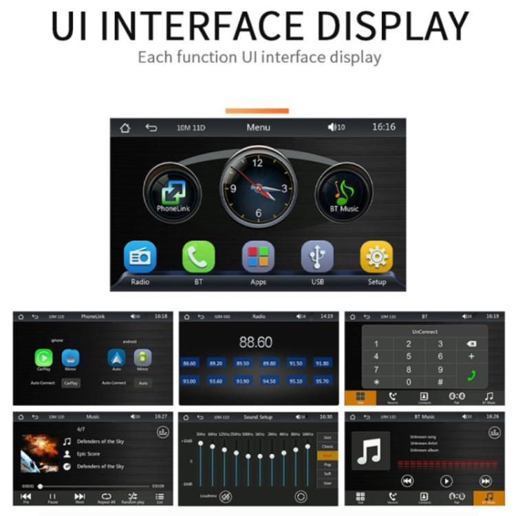 Schermo touch HD da 7 pollici + immagine di retromarcia HD a 8 luci, lettore MP5 per auto con CarPlay wireless, X5300 With 8-light Camera