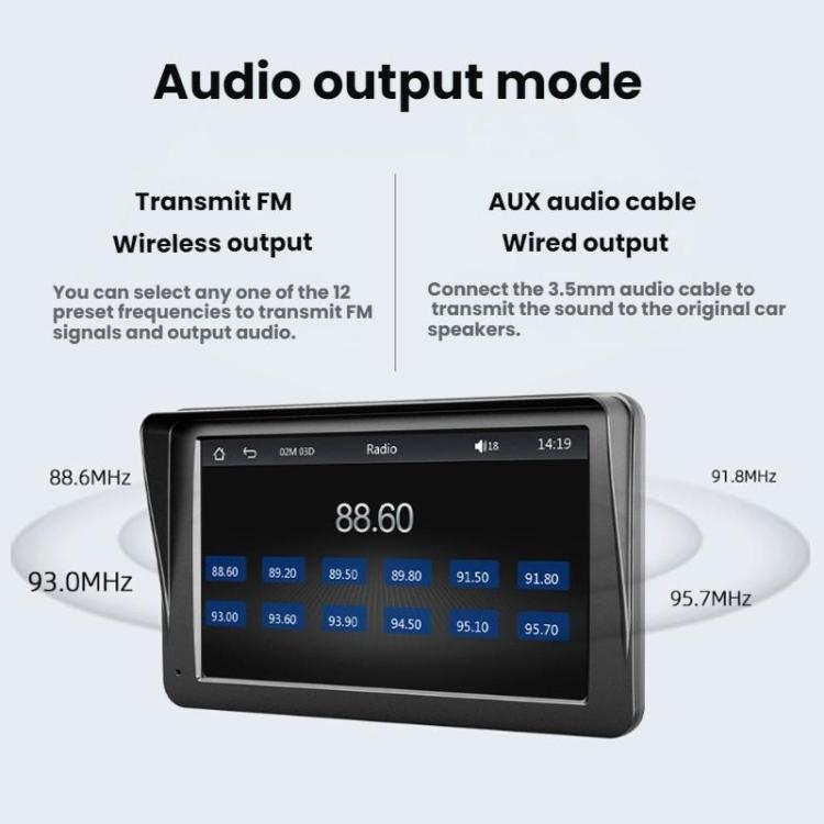 Schermo touch HD da 7 pollici + immagine di retromarcia HD a 8 luci, lettore MP5 per auto con CarPlay wireless, X5300 With 8-light Camera