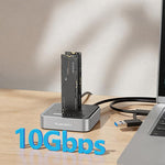 Docking station Blueendless SD08A M.2 NVMe SSD con doppio alloggiamento USB 3.2 Gen2 a 10 Gbps e funzione di clonazione offline con un solo tasto., US Plug, EU Plug, UK Plug
