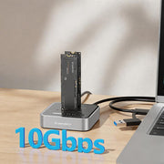 Docking station Blueendless SD08A M.2 NVMe SSD con doppio alloggiamento USB 3.2 Gen2 a 10 Gbps e funzione di clonazione offline con un solo tasto., US Plug, EU Plug, UK Plug