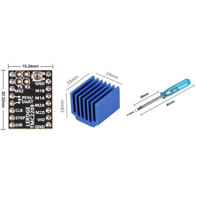 Driver TMC2209 ad alta corrente e microstepping, ricambio per 2208, A4988, LV8729, accessorio per stampanti 3D.