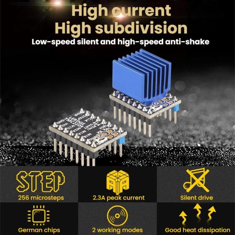 Driver TMC2209 ad alta corrente e microstepping, ricambio per 2208, A4988, LV8729, accessorio per stampanti 3D.