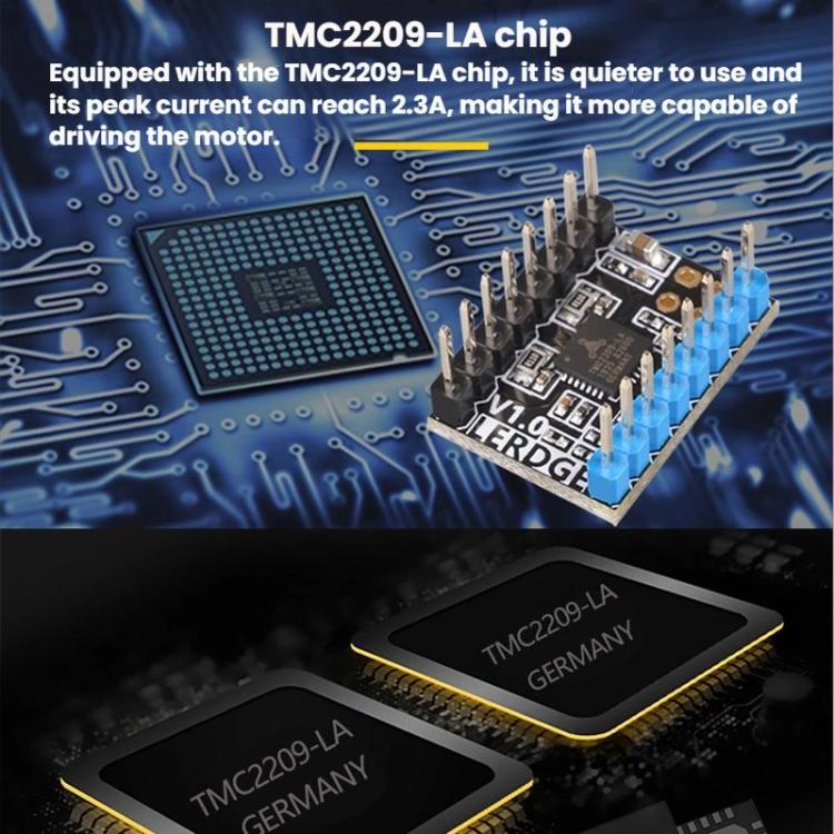 Driver TMC2209 ad alta corrente e microstepping, ricambio per 2208, A4988, LV8729, accessorio per stampanti 3D.