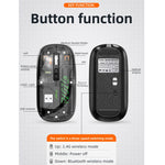T-WOLF X11 Transparent Wireless Mouse Dual Mode 2.4G+Bluetooth, USB-C Rechargeable with Magnetic Cover