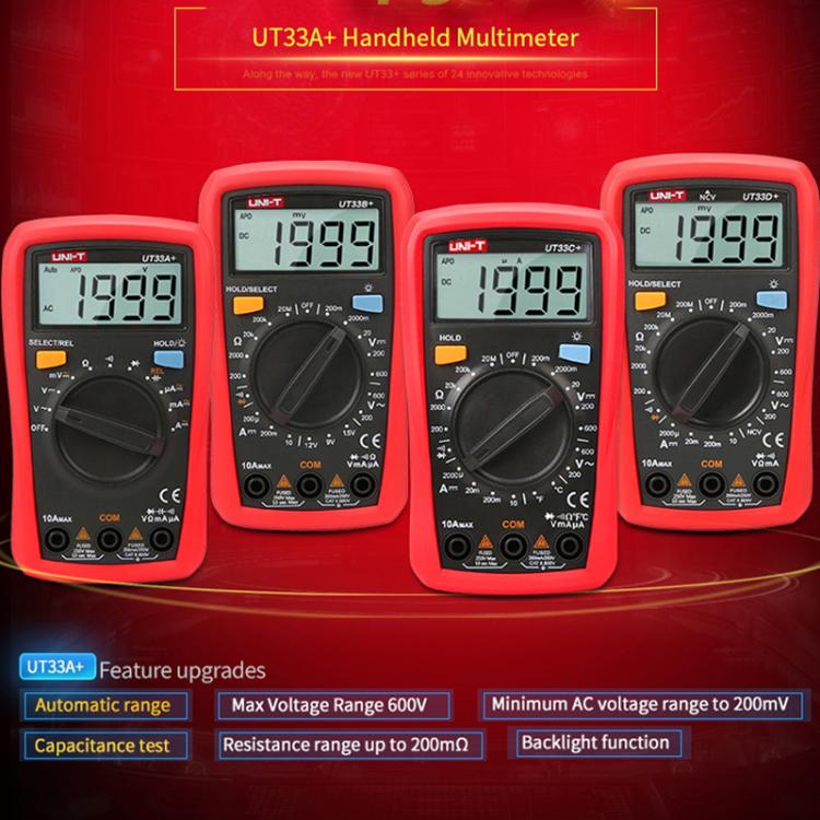 Multimetro tascabile con display LCD retroilluminato 600V 10A