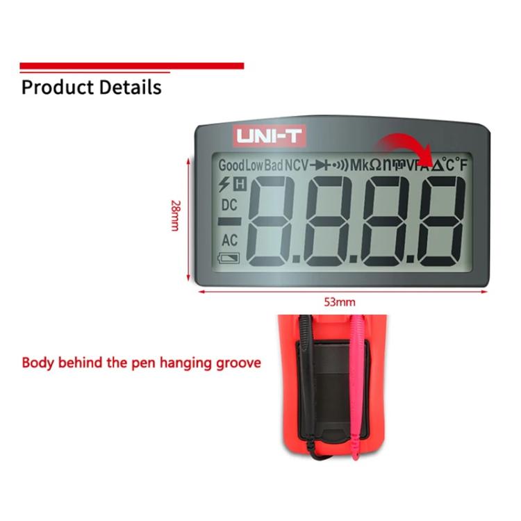 Multimetro tascabile con display LCD retroilluminato 600V 10A