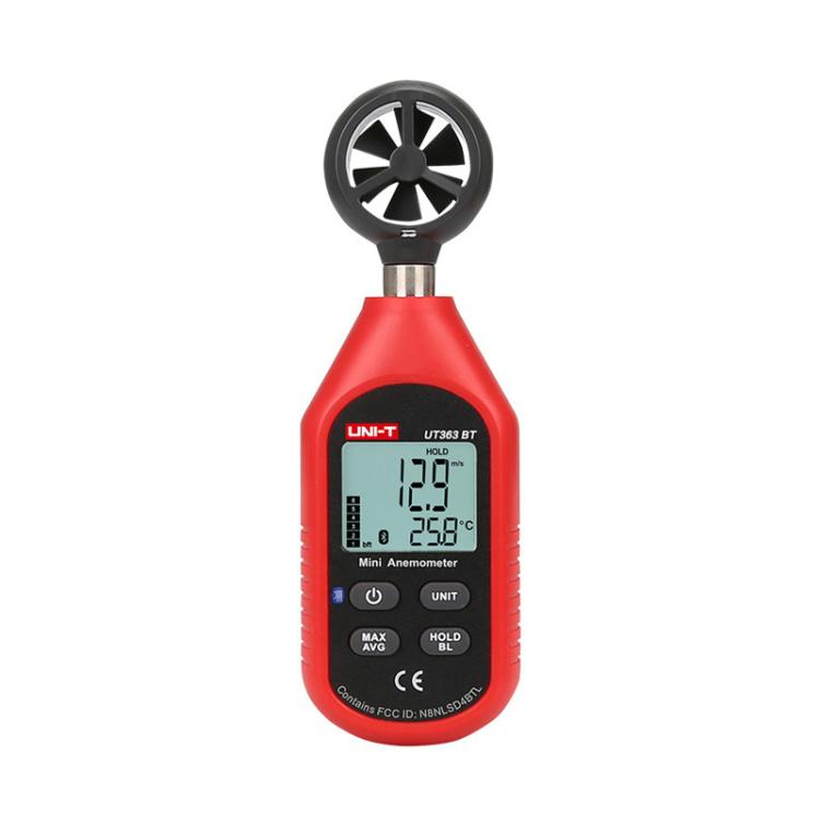 Anemometro digitale con indicatore dinamico a 12 livelli per la misurazione della velocità del vento., UNI-T UT363, UNI-T UT363BT