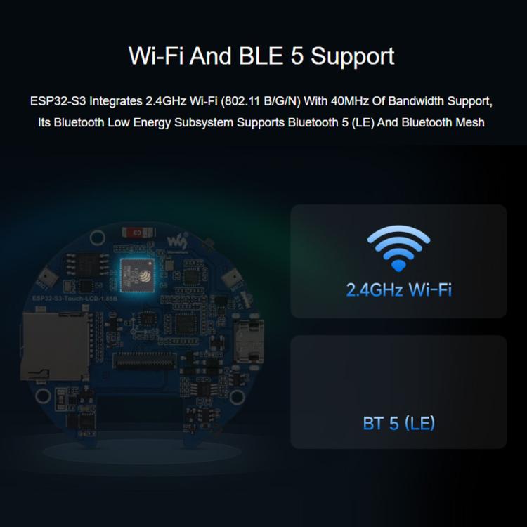 Touchscreen capacitivo LCD Waveshare ESP32-S3 da 1,85 pollici con risoluzione 360x360