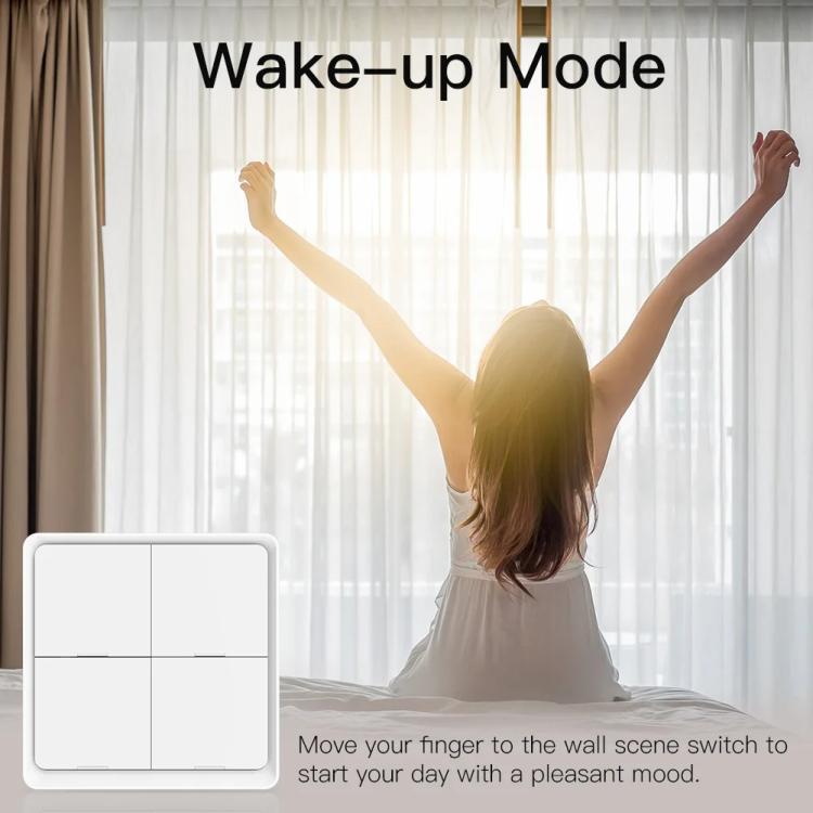 Interruttore wireless per scene di casa intelligente con timer tramite app, interruttore intelligente adesivo a 4 pulsanti con graffiti., 4-Buttons