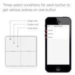 Interruttore wireless per scene di casa intelligente con timer tramite app, interruttore intelligente adesivo a 4 pulsanti con graffiti., 4-Buttons