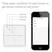 Interruttore wireless per scene di casa intelligente con timer tramite app, interruttore intelligente adesivo a 4 pulsanti con graffiti., 4-Buttons