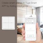 Interruttore wireless per scene di casa intelligente con timer tramite app, interruttore intelligente adesivo a 4 pulsanti con graffiti., 4-Buttons