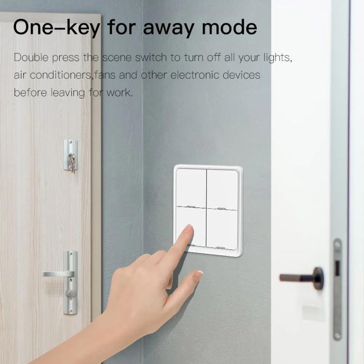 Interruttore wireless per scene di casa intelligente con timer tramite app, interruttore intelligente adesivo a 4 pulsanti con graffiti., 4-Buttons