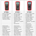 Multimetro digitale per misurazione di tensione 1000 V CC/750 V CA e corrente 10 A., UNI-T UT39A+, UNI-T UT39C+