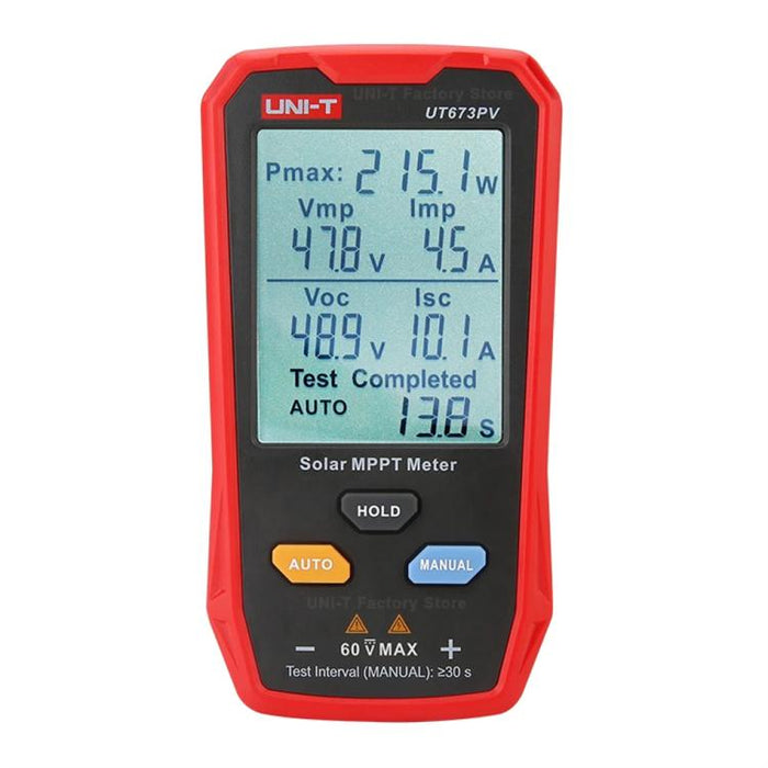 UNI-T UT673PV Misuratore MPPT per pannelli solari, tester di potenza massima, strumento di diagnostica e manutenzione.