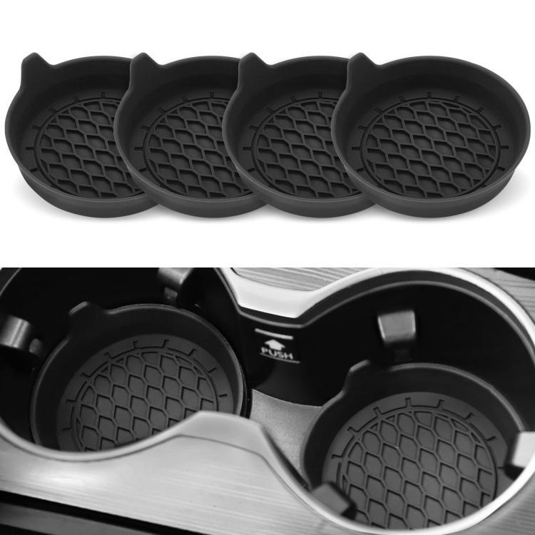 Set 4 sottobicchieri auto silicone antiscivolo con maniglia