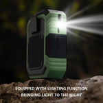 Ventilatore a clip ricaricabile da indossare in vita con 3 velocità e torcia a LED integrata, per un raffreddamento a mani libere ideale per lavori in cantiere, attività all'aperto ed escursionismo., F49 Orange, F49 Green