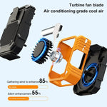 Ventilatore a clip ricaricabile da indossare in vita con 3 velocità e torcia a LED integrata, per un raffreddamento a mani libere ideale per lavori in cantiere, attività all'aperto ed escursionismo., F49 Orange, F49 Green
