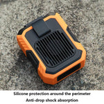 Ventilatore a clip ricaricabile da indossare in vita con 3 velocità e torcia a LED integrata, per un raffreddamento a mani libere ideale per lavori in cantiere, attività all'aperto ed escursionismo., F49 Orange, F49 Green