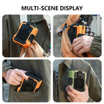 Ventilatore a clip ricaricabile da indossare in vita con 3 velocità e torcia a LED integrata, per un raffreddamento a mani libere ideale per lavori in cantiere, attività all'aperto ed escursionismo., F49 Orange, F49 Green