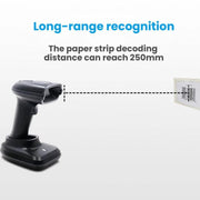 Scanner wireless a lungo raggio per codici QR e codici a barre con base, Single 2.4G, 2.4G + Bluetooth