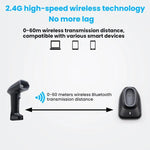Scanner wireless codici QR e a barre con base 2.4G Bluetooth