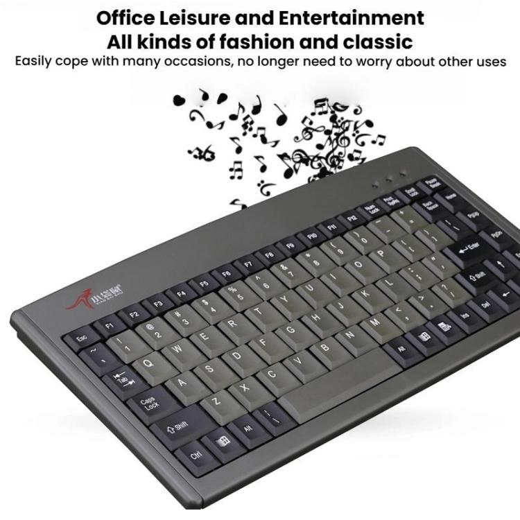 Little Kangaroo DS-3000 88 Key Wired Keyboard With Magnetic Ring Laptop Industrial Office Keyboard, PS2, USB