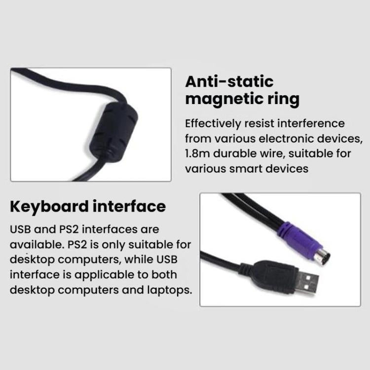 Little Kangaroo DS-8500 Laptop Wired Keyboard With Touchpad, PS2 With Ears, USB With Ears, PS2 Without Ears, USB Without Ears
