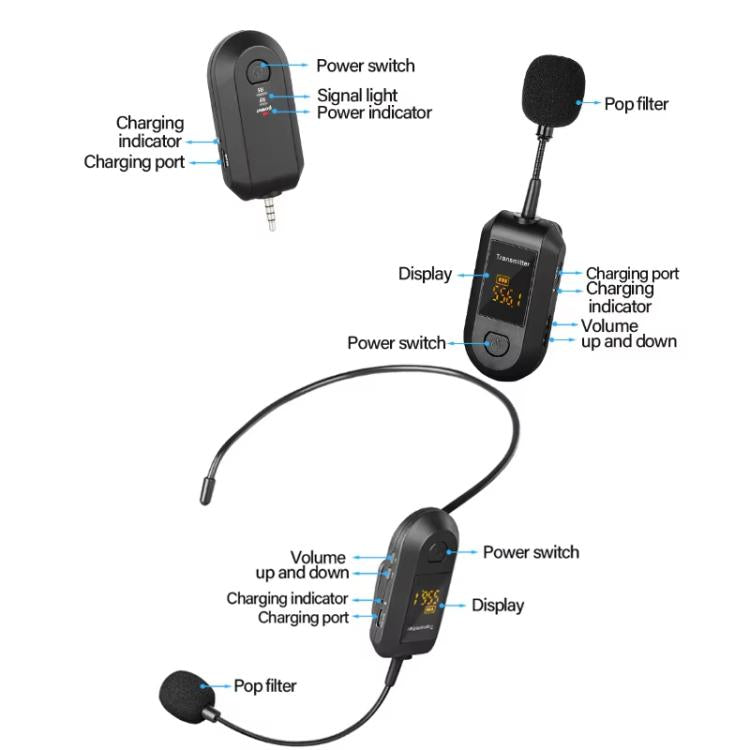 Amplificatore microfono wireless 2.4G portatile