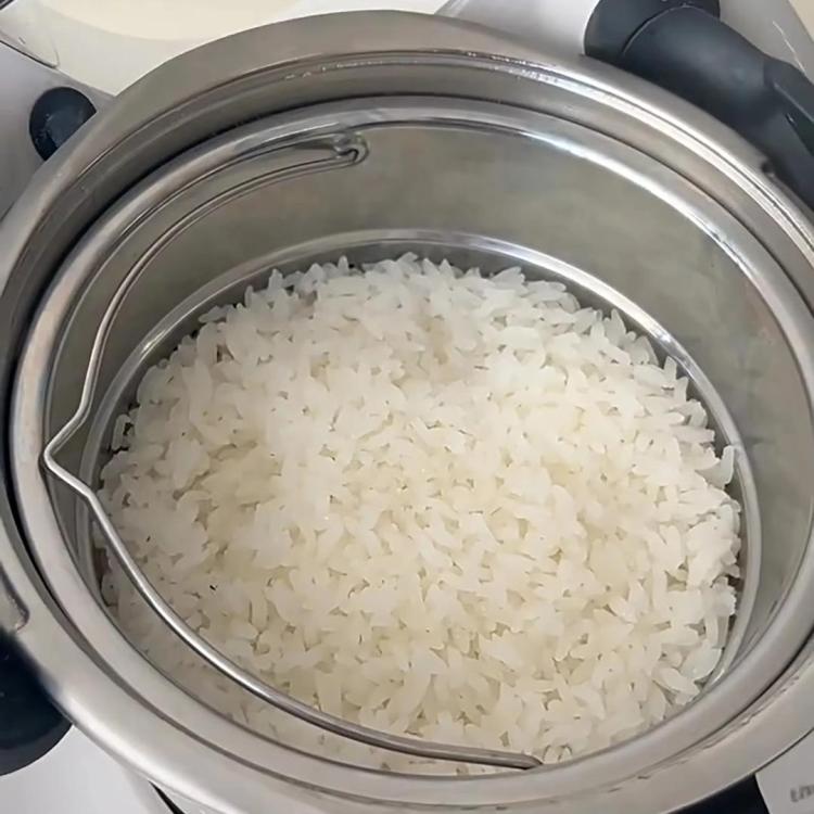 Cestello per cottura a vapore in acciaio inox per Thermomix TM6 TM5, ideale per una cottura sana.
