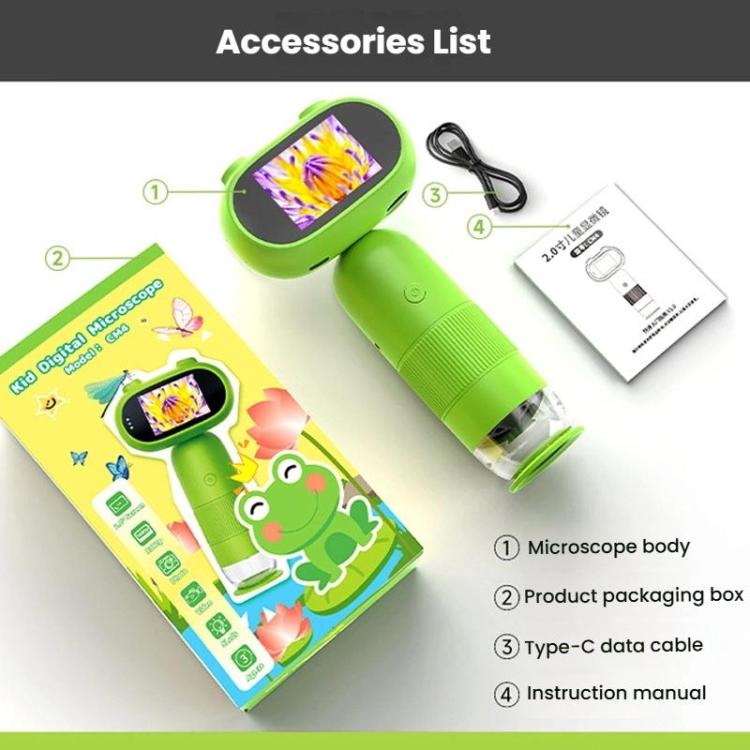 Microscopio digitale HD portatile per bambini con schermo 2"