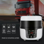 Cuociriso a pulsante da 2 litri, 12V-24V, per auto., English, English + Battery Cable, Russian, Russian + Battery Cable
