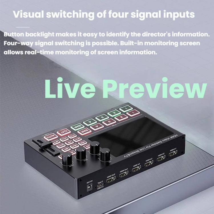 Centralino guida HDMI 4 vie con monitor 5" 1080P 60Hz