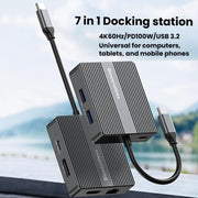 7 In 1 Docking Station Gigabit Ethernet Port High-Speed Transfer HUB, Blueendless HP706, Blueendless HD706