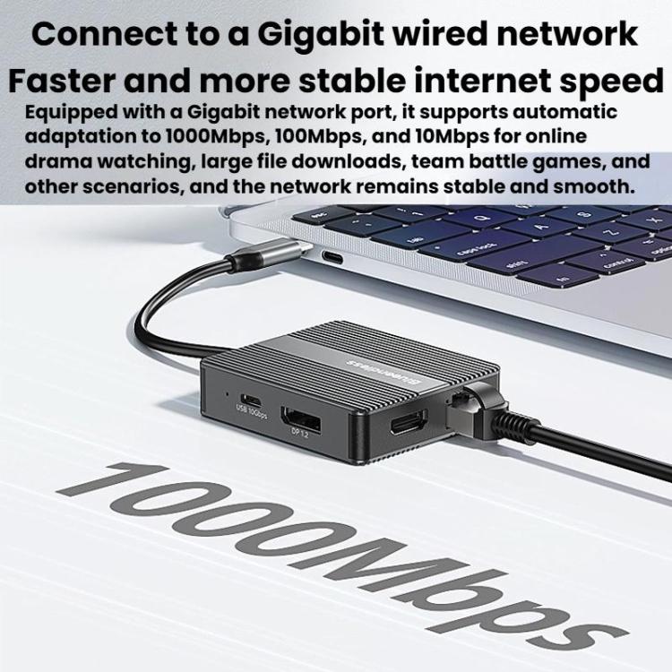 7 In 1 Docking Station Gigabit Ethernet Port High-Speed Transfer HUB, Blueendless HP706, Blueendless HD706
