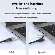 USB3.0+Type-C To Dual HDMI Extender 4K 60HZ Dual Screen Heterodyne HD Video Converter, HD16