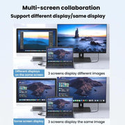 USB3.0+Type-C To Dual HDMI Extender 4K 60HZ Dual Screen Heterodyne HD Video Converter, HD16