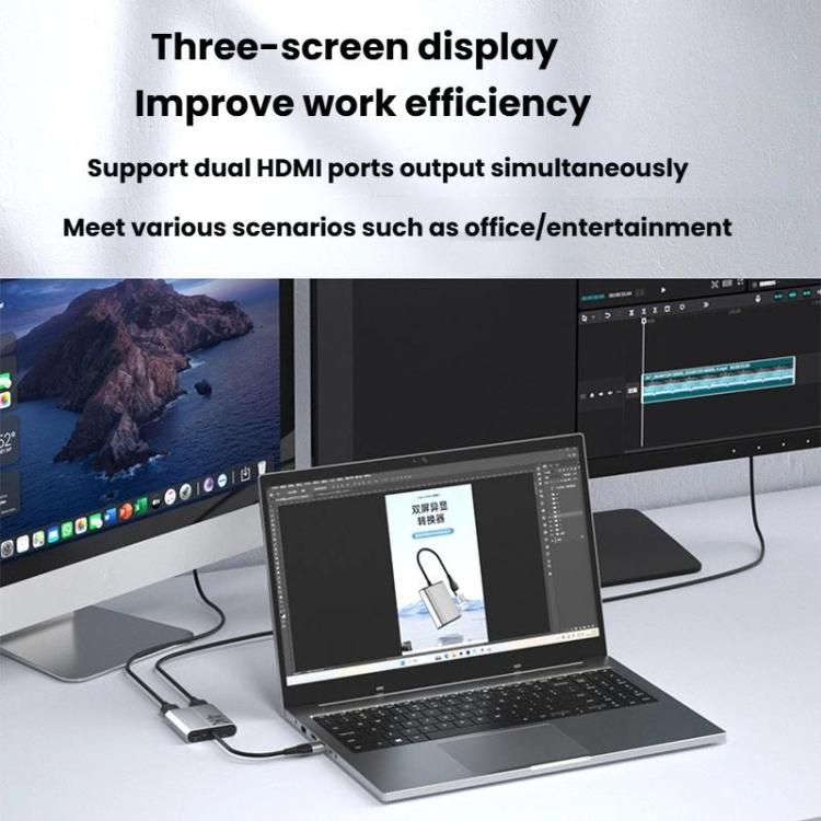 Extender USB3.0 e Type-C a doppio HDMI 4K 60Hz