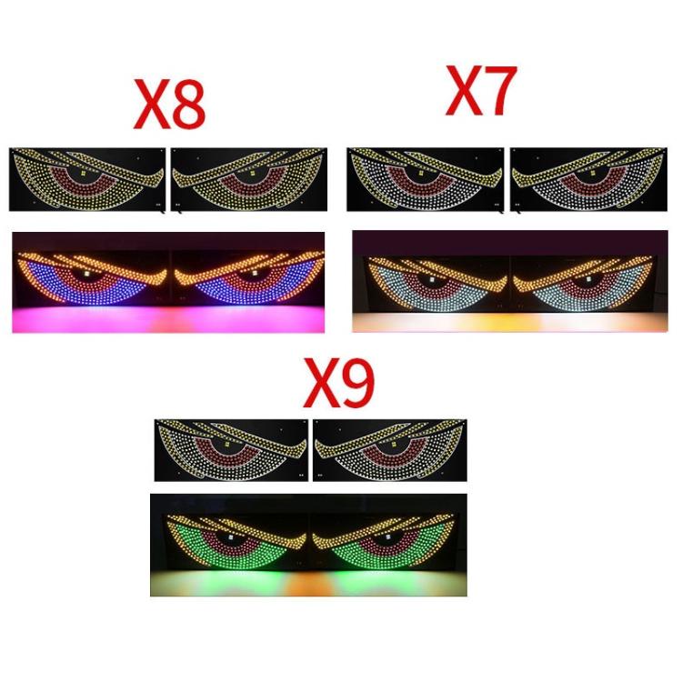 Indicatore luminoso a LED dinamico a forma di occhio di demone, da montare su USB, per auto.