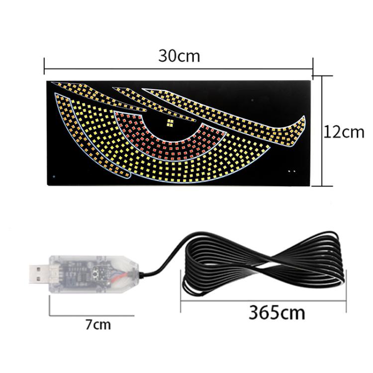 Indicatore luminoso a LED dinamico a forma di occhio di demone, da montare su USB, per auto.