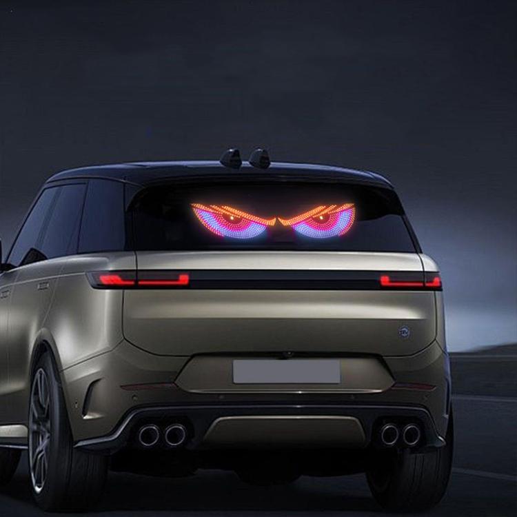 Indicatore luminoso a LED dinamico a forma di occhio di demone, da montare su USB, per auto.