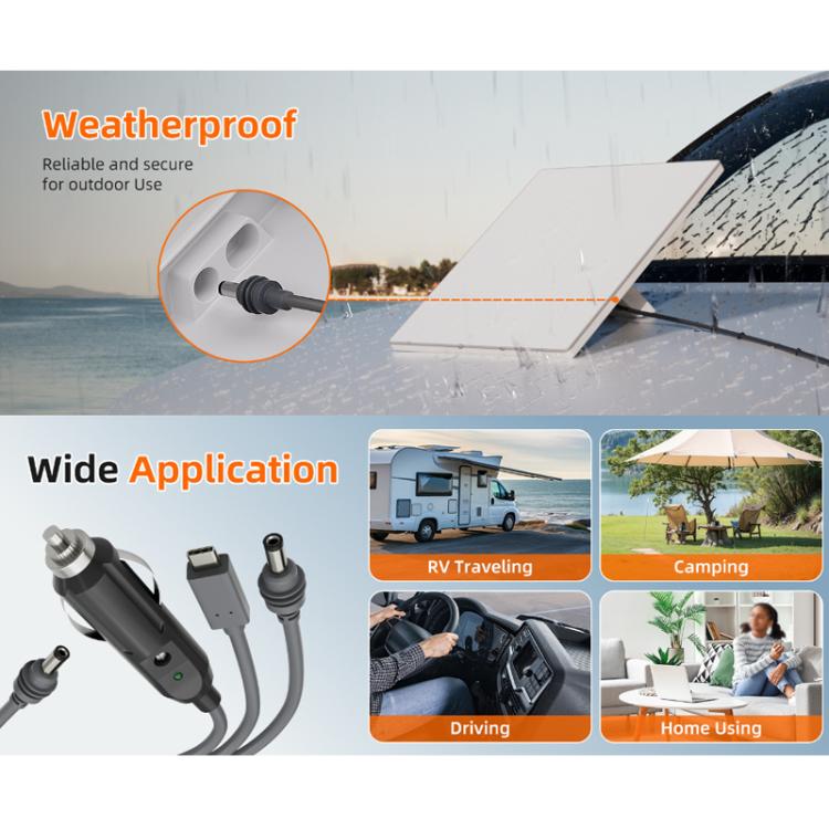 Caricabatterie da auto 3 in 1 da TYPE-C a DC per accendisigari, compatibile con Starlink 4a generazione Mini, 3m, 5m