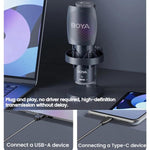 Microfono da tavolo BOYA K9 con scheda audio integrata
