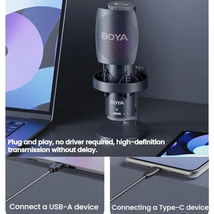 Microfono da tavolo BOYA K9 con scheda audio integrata