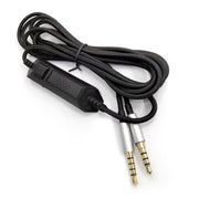 For Logitech Astro A10 / A40 Headset Gaming Headset 2m Braided Audio Cable, Silver Plug Straight Through, Silver Plug Wired Controller, Black Plug Wired Controller