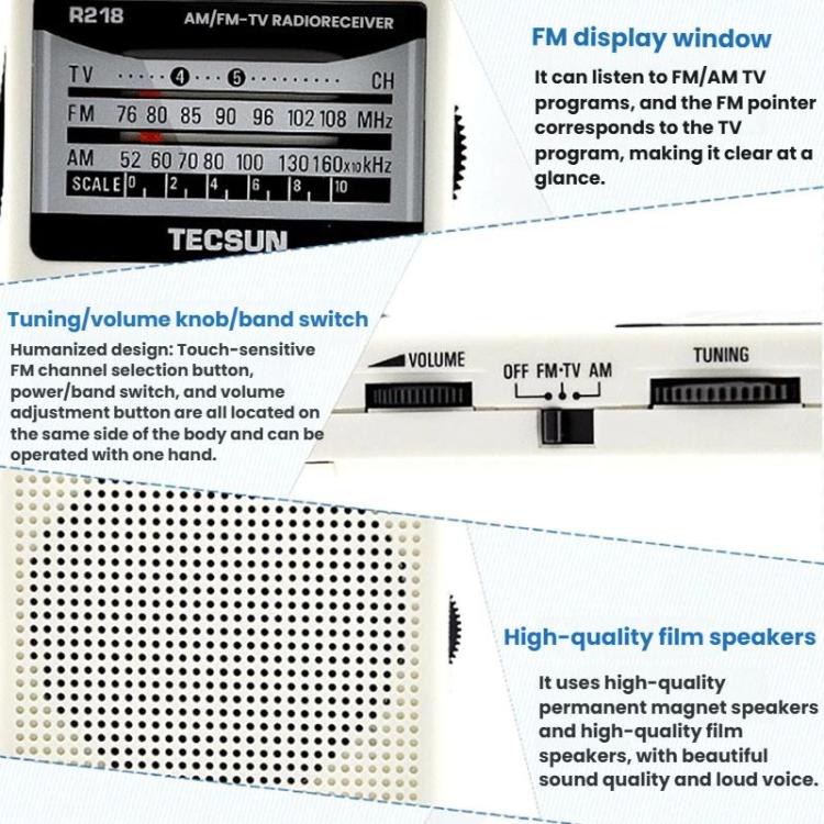 Radio portatile TECSUN R-218 FM AM analogica tascabile