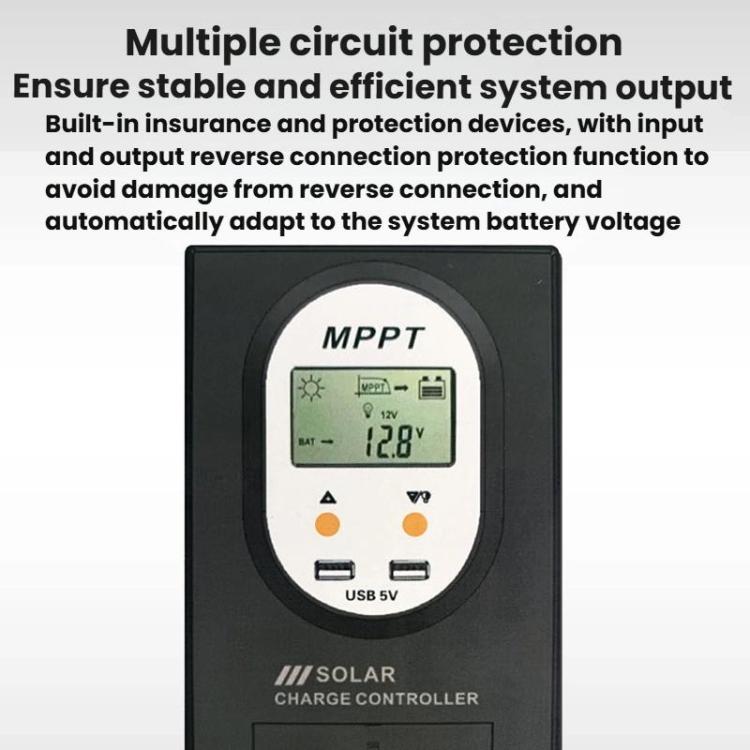 Regolatore solare MPPT 12V/24V 10A-60A con riconoscimento automat
