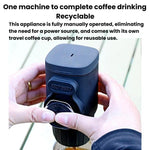 Caffettiera portatile a pressione manuale, ideale per casa e viaggi.